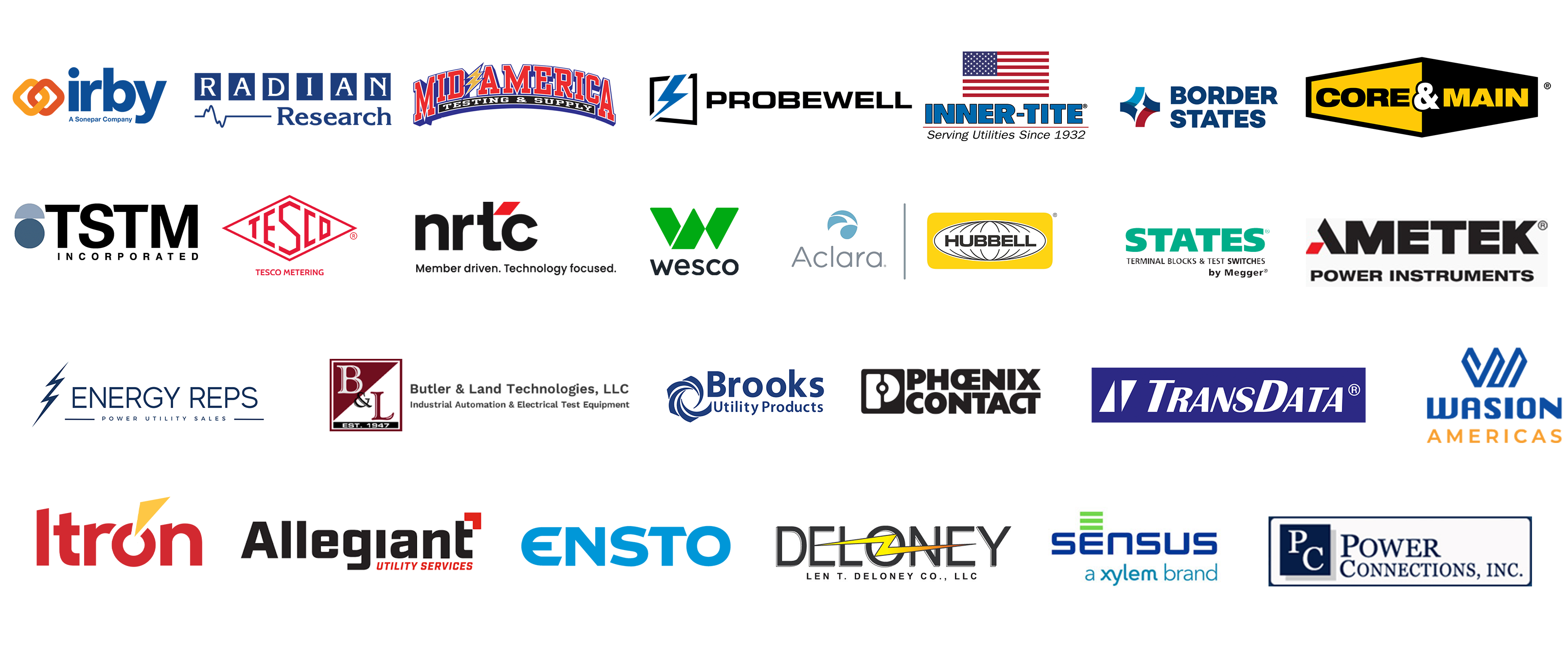 Banner of vendor logos